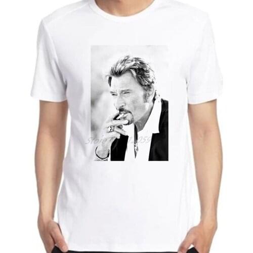 Mens T-Shirts Johnny Hallyday Cigar Breathable Printed Graphic Tee Harajuku Oversized t shirt Tops Streetwear Men Clothing