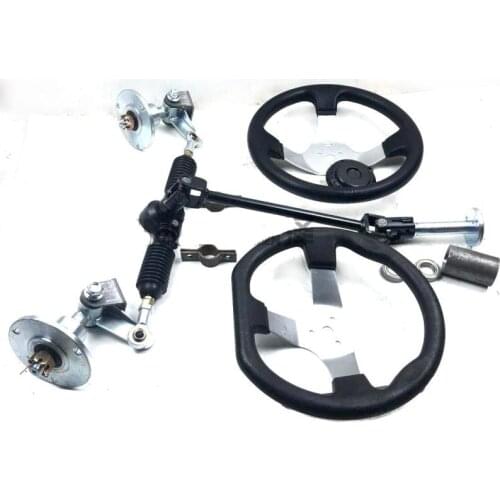 GO KART KARTING Quad 5 inch Wheel Flange Steering Gear Rack Pinion U Joint Tie Rod ATV UTV Buggy 27CM/30CM Steering Wheel