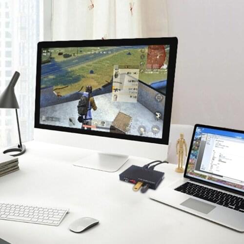 H7JA 4 Port VGA KVM Switch HUB Selector Full 1080P for 4 PC Computers Sharing One Monitor Keyboard Mouse Printer USB Switcher