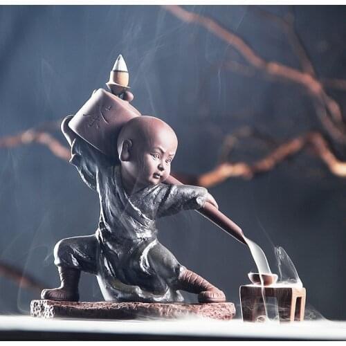 Backflow Ceramic Incense Burner Holder Statue Incense Burner Scented Candles Decoration Zen Incensario Budha Decor BK50XX