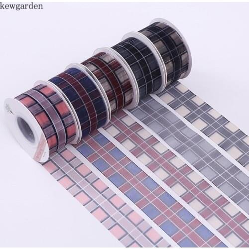 Kewgarden 1.5" 38mm Plaid Voile Ribbon DIY Hair Bow Accessories Satin Ribbons Handmade Tape Packing Webbing 20 Yards