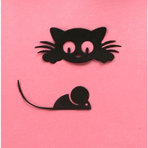 DUOFEN METAL CUTTING DIES Cat and mouse stencil for DIY papercraft projects Scrapbook Paper Album greeting cards paper work deco