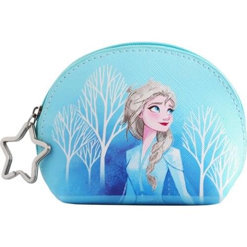Mini Purse Disney Coin Purse Frozen 2 Elsa Anna Printing Girls Elliptical Key Coin Kawaii Purse Purse Bag Storage Bag Kids Gifts