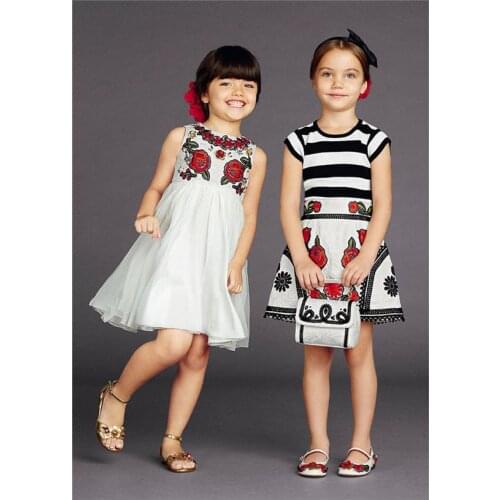 Fashion Girl Party Dress Flowers Rose Girl Dress Princess Birthday Teenagers Disfraces Ninas Boutique Autumn Girls Tutu Dress