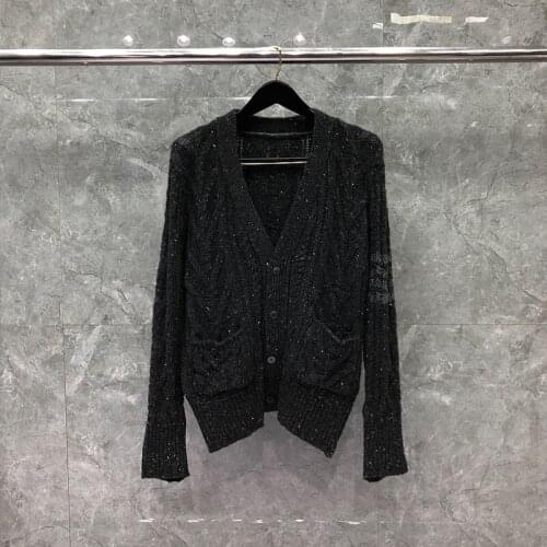 2021 Fashion Brand Sweaters Men Slim Fit V-Neck Cardigan Clothing Striped Wool Thick Autumn Winter Casual Coat