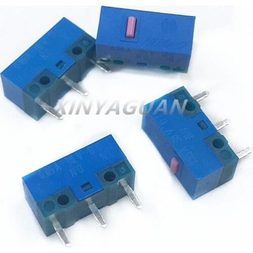 Free Shipping 4pieces HUANO Mouse Micro Switch blue shell powder point 80 million times 0.78N computer mouse 3pins button switch