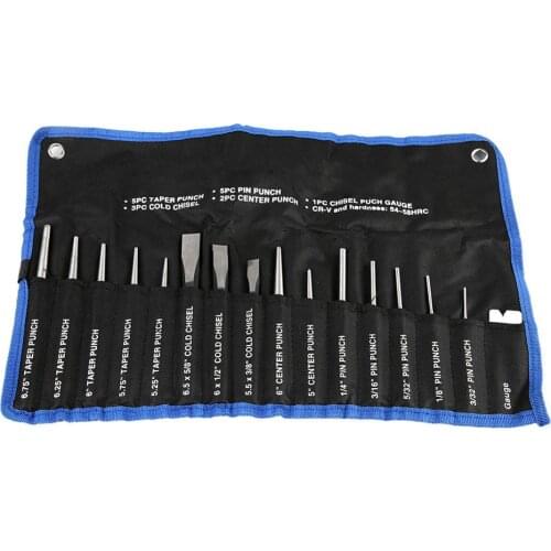 16Pcs Mechanics Punches and Chisel Set Pin Centre Taper Cold Gauge Car Accessories Chisel Punch Tool