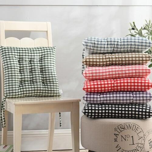 Indoor Floor Cushion Kitchen Office Chair Pads Pastoral Style Seat Cushions Cute Plaid Pattern Home Decorative Sofa Pillows