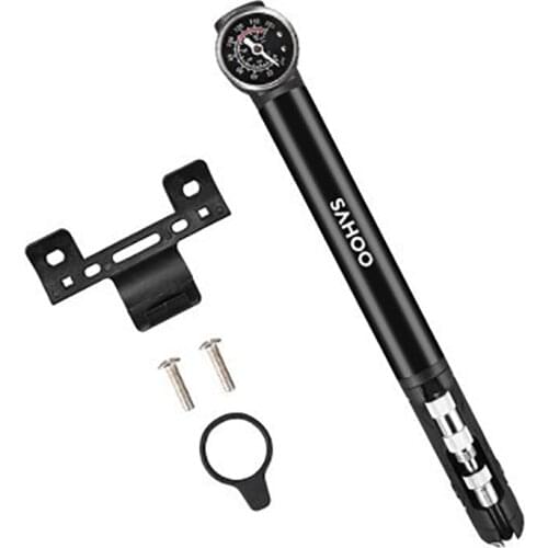 Riding Pump Portable Aluminum Alloy Cycling Manual Inflator With Pressure Gauge Bike Durable Universal Pump For Ball Motorcycles