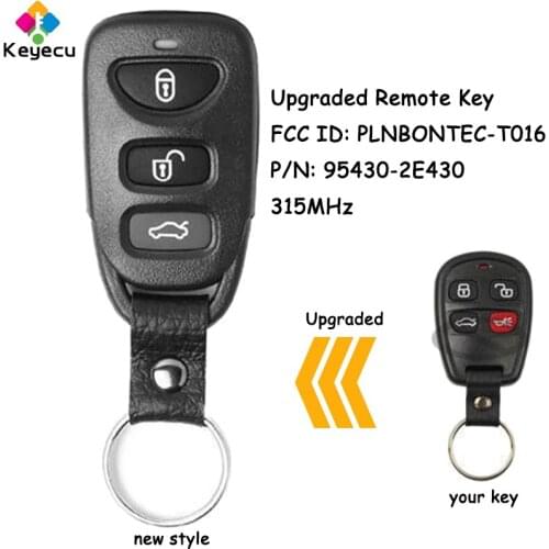 KEYECU Upgraded Keyless Entry Remote Car Key With 4 Buttons 315MHz - FOB for Kia Sorento 2004 2005 2006 FCC ID: PLNBONTEC-T016