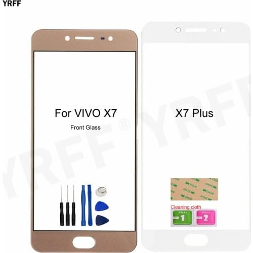 Front Glass Panel For VIVO X7 Plus (No Touch Screen) Outer Glass Cover Repair Assembly Parts