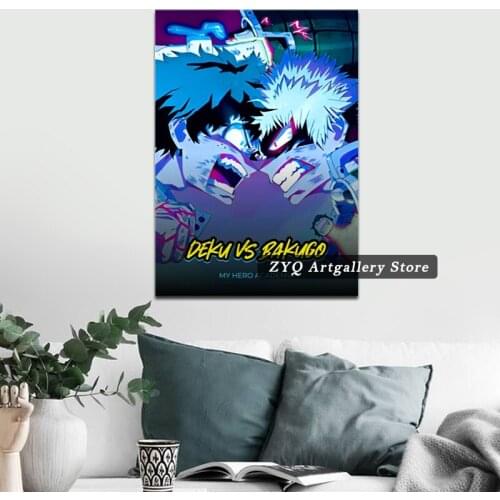 Deku Bakugo Todoroki Hero Anime Poster Canvas Posters Living Room Interior Decoration Painting High Quality Printing
