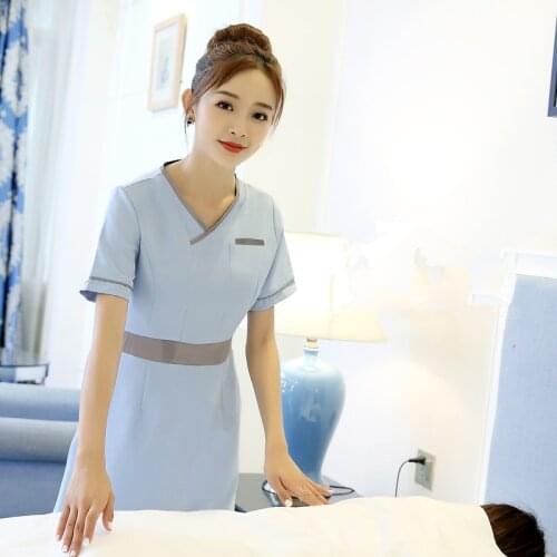 Doctors Workwear Spring Summer Nurses short-sleeved Womens dress Pharmacy Laboratory Beauty Salon Hospital Medical Uniform