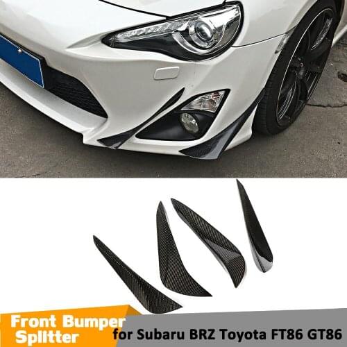 Carbon Fiber Front Bumper Splitters for Subaru BRZ Toyota FT86 GT86 Front Bumper Inner & Outter Canards
