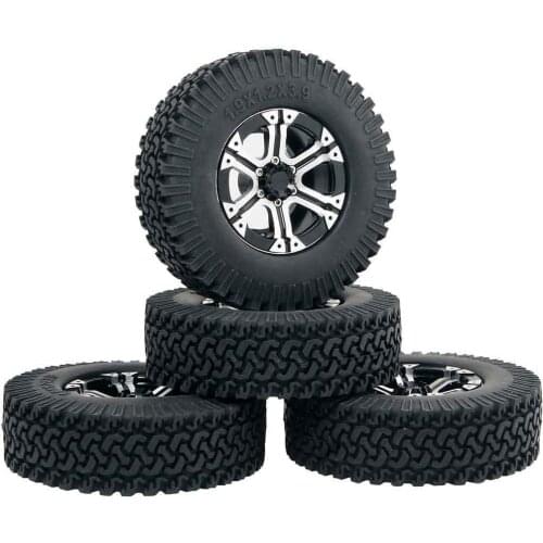 RC 135-134 Aluminum Wheel & 1.9inch Rubber 98mm Tires 4Pcs For HSP 1:10 Climbing Car