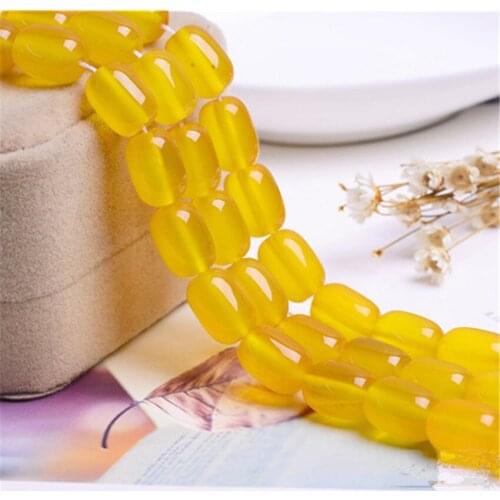 RONGQING Natural Yellow Bucket Beads Strend Cylindrical DIY Jewelry Making Beads Gems 10mm*14mm 13mm*18mm