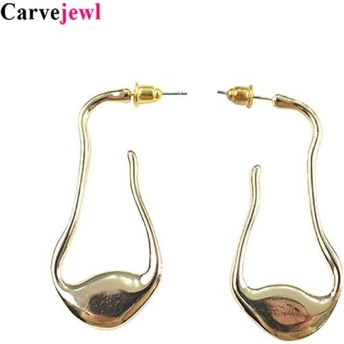 Carvejewl stud earrings big abstract shape metal simple stud earrings for women jewelry girl gift new Korean wholesale earrings