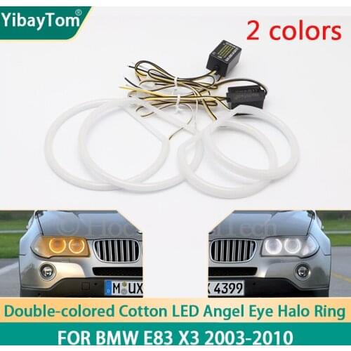 Super Bright Excellent SMD Cotton Light Switchback LED Angel Eye Halo Ring DRL Kit For BMW E83 X3 2003-2010 accessories