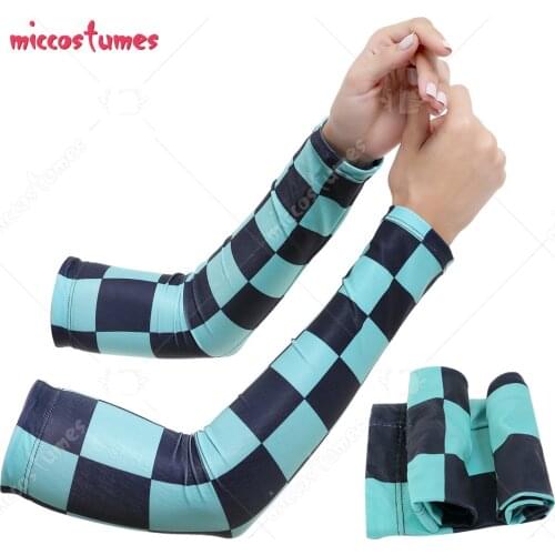 Tanjiro Kamado Anime Derivative UV Sun Protection Arm Sleeves Tattoo Cover Up Cosplay Sportswear Accessory 3 Pairs Set of 3