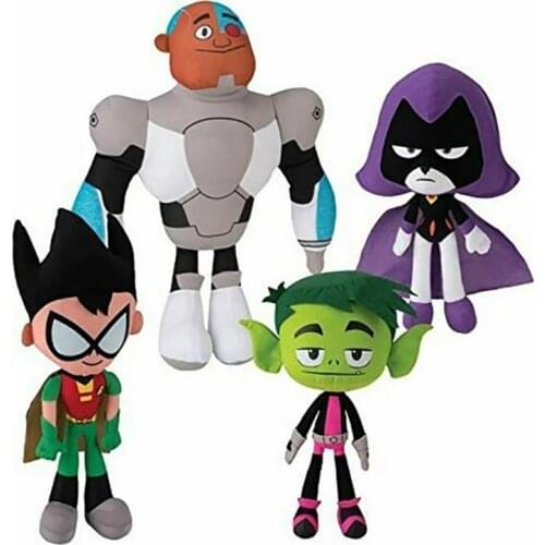 25cm TITANS GO! Robin Beast Boy Cyborg Raven Plush Toy Soft Movie Christmas Figure Toy Plush Stuffed Collectible Gift