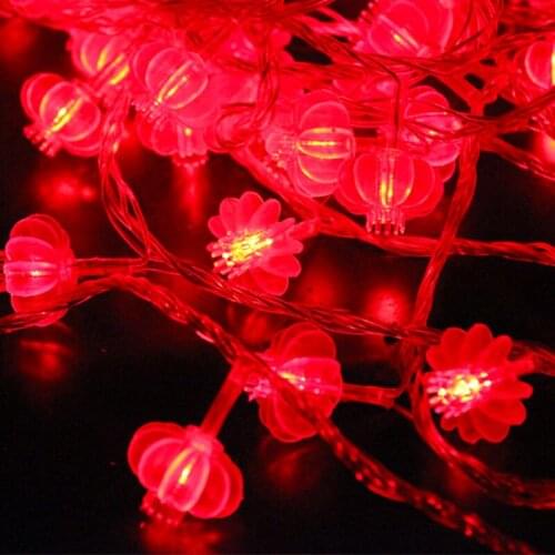 Traditional Red Lantern LED String Light Christmas Battery Operated Party Supplies Chinese New Year Decoration