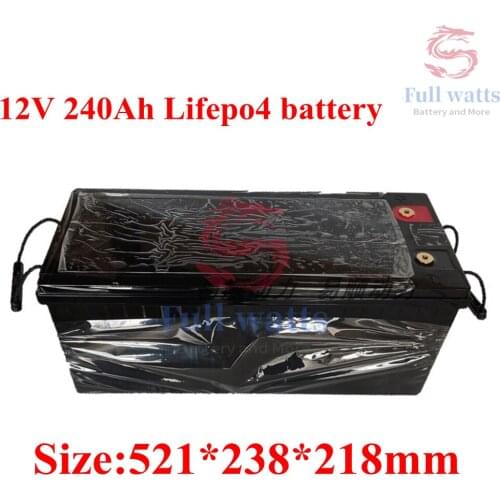 Waterproof Lifepo4 12V 240AH Lithium Battery 100A BMS 4S 12.8V for 1200W Caravan Inverter Solar Golf Cart UPS + 10A Charger