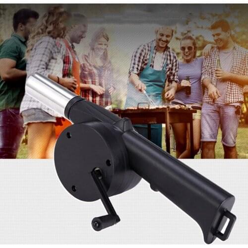 BBQ Air Blower Barbecue Fan Hand-cranked Portable BBQ Grill Fire Starter Flame Exciter Bellows Picnic Camping Outdoor Tools
