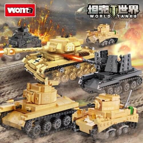 World War II Army Light Tank Building Blocks Armored Vehicle Artillery Accessories Model MOC Bricks Toys For Boy Birthday Gift