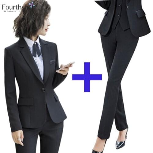 2021 Autumn Office Lady Work Suits Women Professional Business 2 Pieces Set Formal Pants Blazer Suit Female Plus Size 4XL XXXL