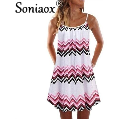 Summer Women Beach Dress Printed Sling Ladies Loose Bohemian Dresses A-Line Holiday Pleated Swing Plus Size Dress Vestidos 2021