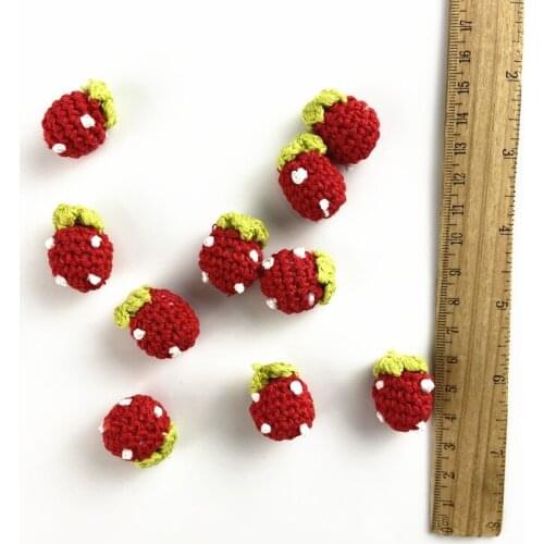 Zsbszc 2.2cm Free shipping DIY strawberry patch wool hand-crocheted lace corsage garment accessories 50pieces SXJ003