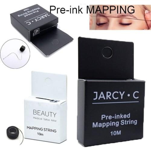 10pcs Microblading Mapping String Tattoo Brow Point Measuring 10m Pre Inked Eyebrow Mark Thread Tattoo Microblading Supplies