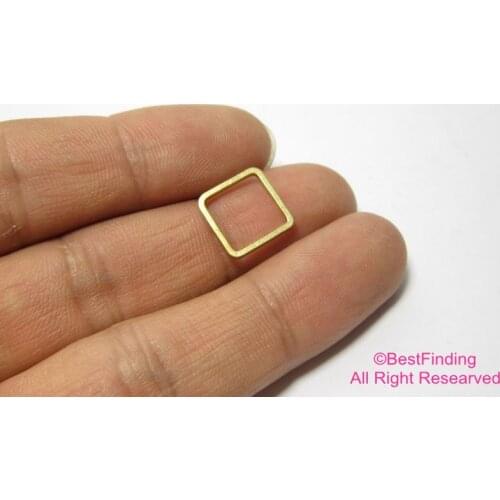 200pcs Brass charms 12mm Raw brass square tiny earrings findings -200pcs R015