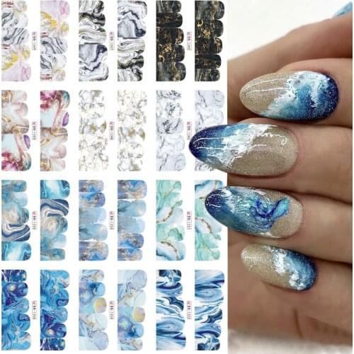 12 styles Gradient Marbling letter alphabet nail sticker decals designer nail art decorations accesorios nails design 2021