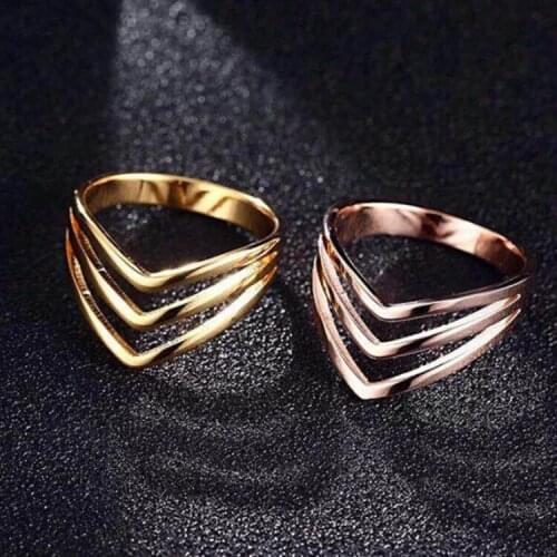2020 Newest Trendy Gold Colors Multi-layer Wave Rings For Women Wedding Anniversary Fashion Party Jewelry Gifts Accessories
