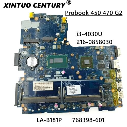 768398-601 For HP Probook 470 G2 768398-001 SR1EN 216-0858030 i3-4030U DDR3 Notebook motherboard Mainboard full test 100% work