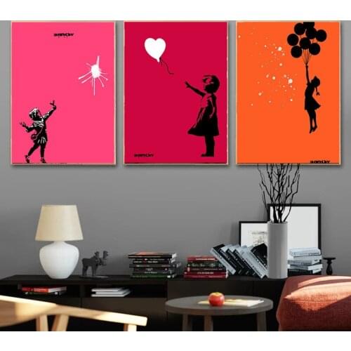 Graffiti Girl Keeping Smile Abstract Canvas Painting Posters and Prints Modern Wall Art Pictures for Living Room Home Decoration