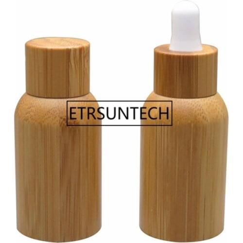 15ml Empty Dropper Bottle, Bamboo Glass Superior Grade Essential Oil Container, Makeup Tool F1517