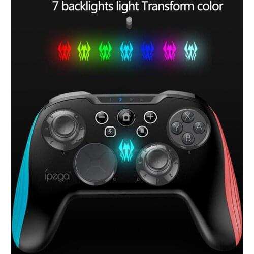Wireless Bluetooth Game Controller Pro Joystick Gamepad Removable Cross 7 Backlights TURBO for Nintend Switch Console PC Android