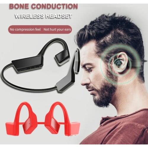 Bone Conduction Wireless Neckband Earphones With Microphone Bluetooth 5.1 Open Ear Bluetooth Headsets For Running Sports