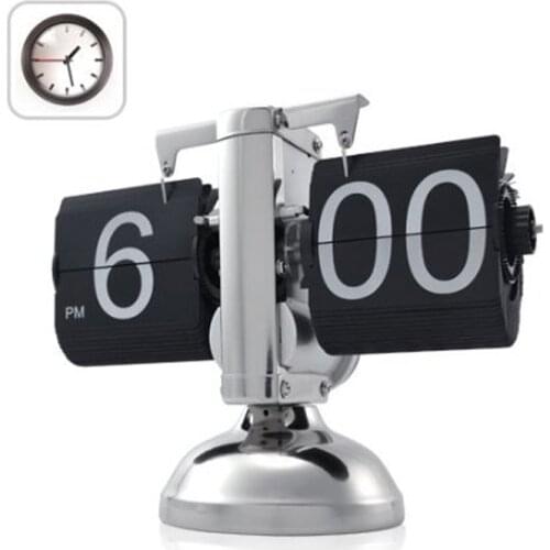 NOCM Black Retro Flip Down Clock-Internal Gear Operated Flip Home Clock USA Shipping