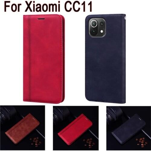 Phone Cover For Xiaomi CC11 Case Magnetic Card Protective Book On For Xiaomi 2107119DC C11 Mi CC11 Case Flip Wallet Leather Etui
