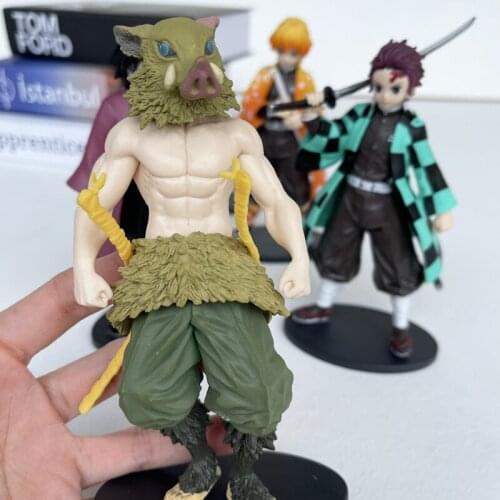 Demon Slayer : Kimetsu No Yaiba Nezuko Zenitsu Tanjirou Giyuu Inosuke Kyoujurou Action Figure Model Cake Figurine Toys