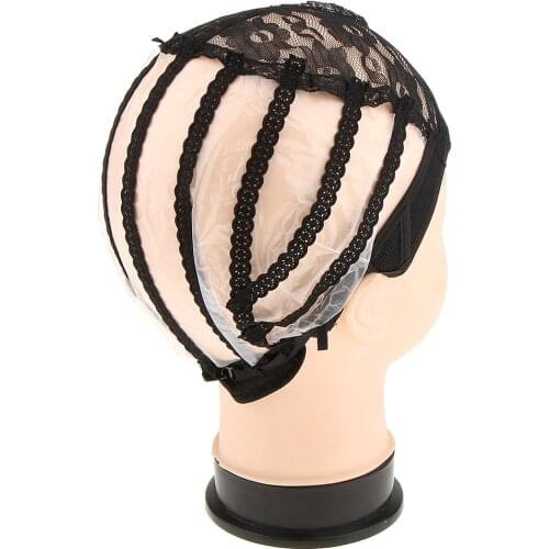 Elastic Adjustable Lace Front Wig Making Weave Cap Elastic Hair Mesh Net Black