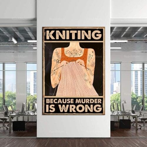 Tattoo artist tattoo weaver knitting crochet girl poster home life decoration poster