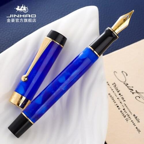 JINHAO 100 Centennial Resin Fountain Pen Fine Nib Golden Clip Business Office Pen for Graduate Business,Gift Box Option