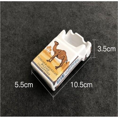 Creative Ceramic Tobacco Cigarette Pack Shape Ashtray, Bedroom Living Room Ash Tray Smoke Tray Gifts for Boyfriend