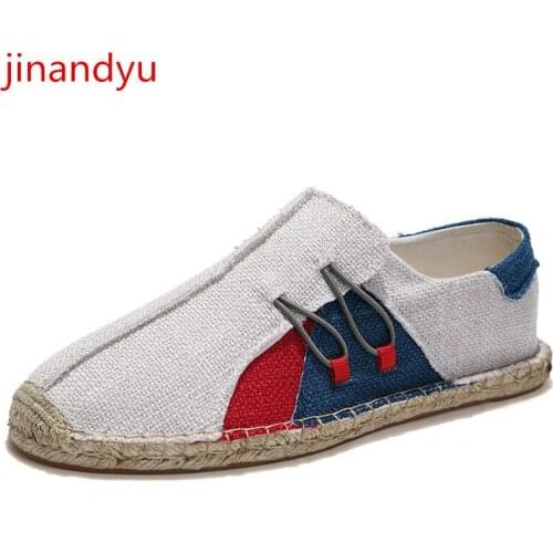 Big Size 46 Casual Linen Canvas Shoes MenComfortable Casuales Sneaker Fashion Shoes Male Blue White Sneakers Fisherman Shoe