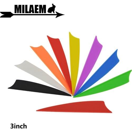 50pcs 3inch Archery Rubber Vanes Plastic Fletching Shield Rubber Feather Outdoor Shooting Carbon /Fiberglass Arrow Accessories