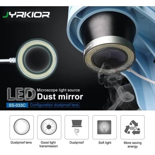Jyrkior SS-033C Microscope 36 LED White Light Source Dust-Proof Mirror Anti Fume Protector Doubling Magnifier